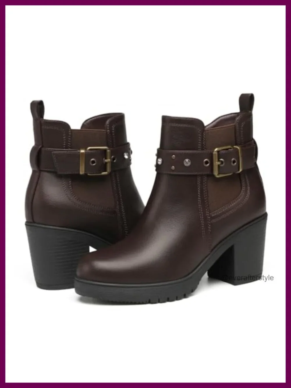 Chunky Heel Chelsea Ankle Booties Slip-On PU Fashion Boots